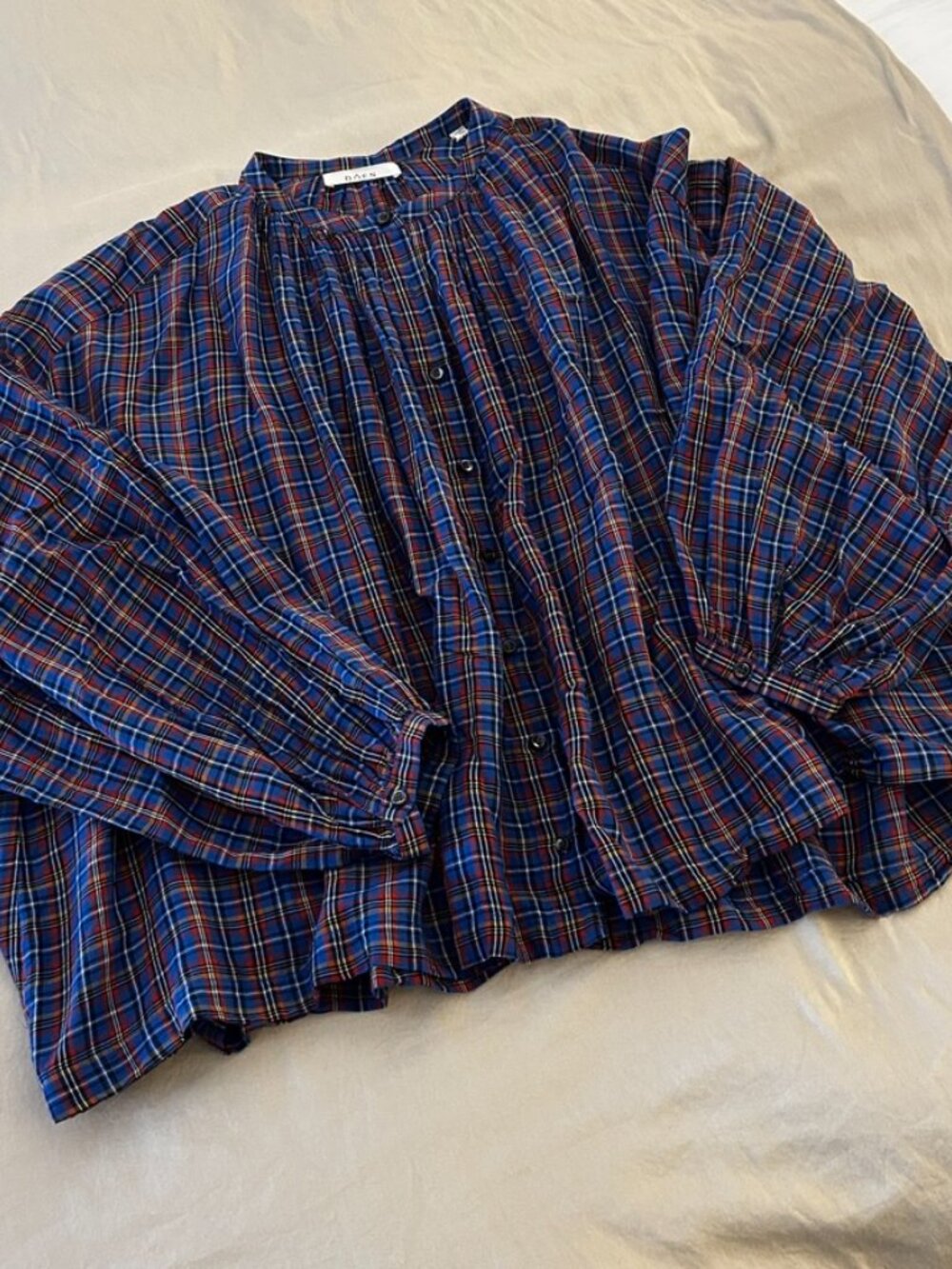 DÔEN The Jane Blouse - Azure French Plaid - Picture 2 of 4